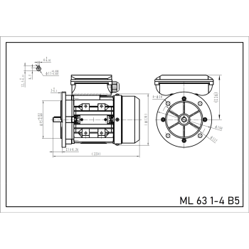 Silnik elektryczny jednofazowy 0,12kW 1400 obr/min. 63 B5